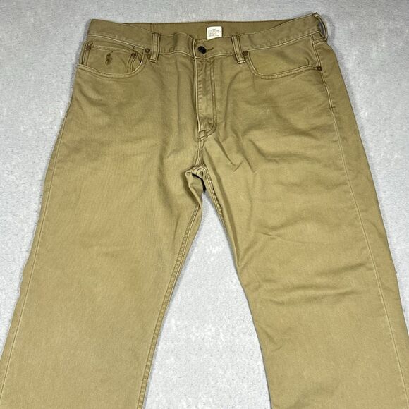 Polo Ralph Lauren Pants Jeans Classic 867 Brown Khaki Tan Men’s 35X32 - Picture 2 of 14